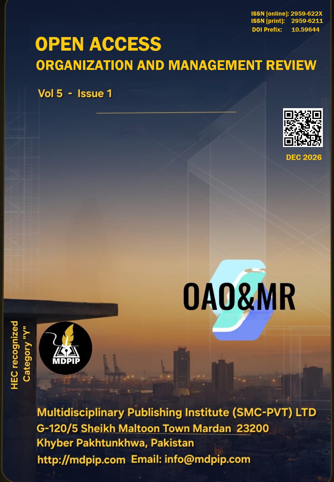 					View Vol. 5 No. 1 (2026): Open Access Org. & Mgt. Rev.
				